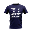 Try, Try & Try Again T-Shirt (Navy)_0