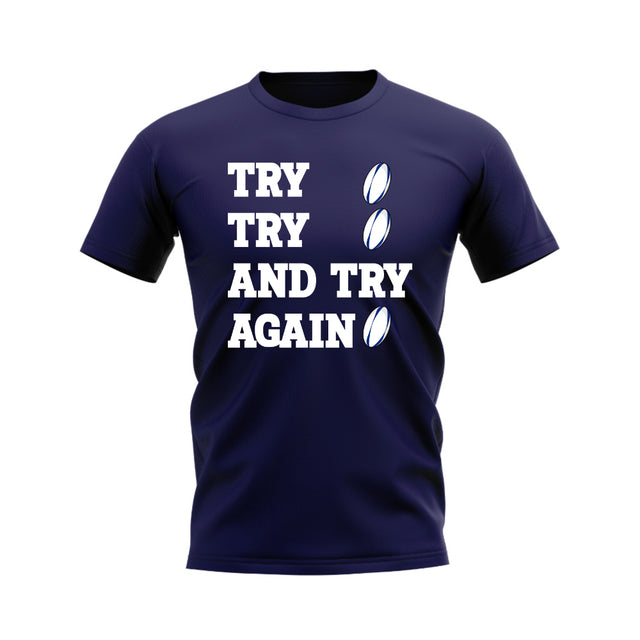 Try, Try & Try Again T-Shirt (Navy)_0