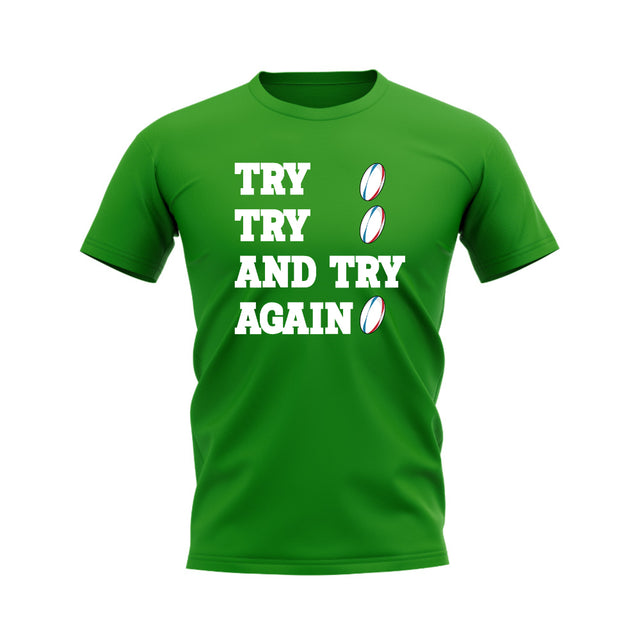 Try, Try & Try Again T-Shirt  (Green)_0