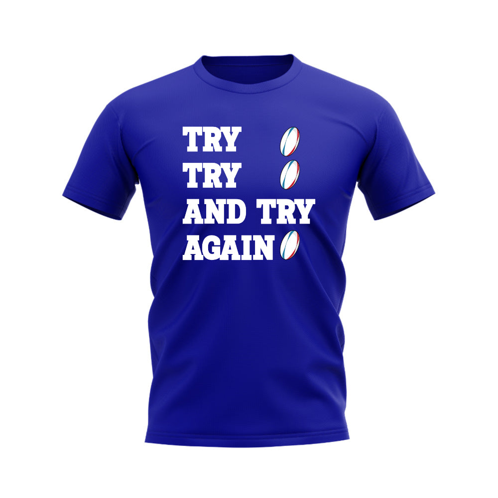 Try, Try & Try Again T-Shirt  (Royal Blue)_0