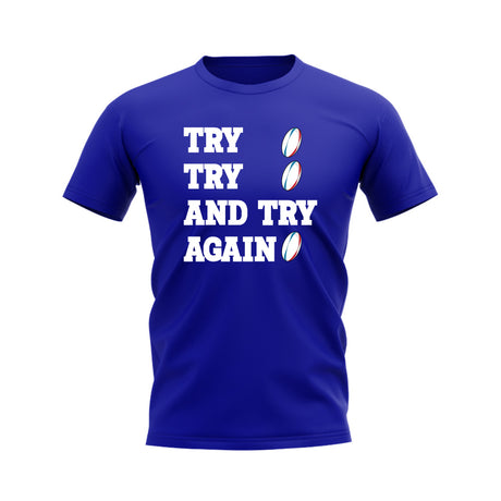 Try, Try & Try Again T-Shirt  (Royal Blue)_0