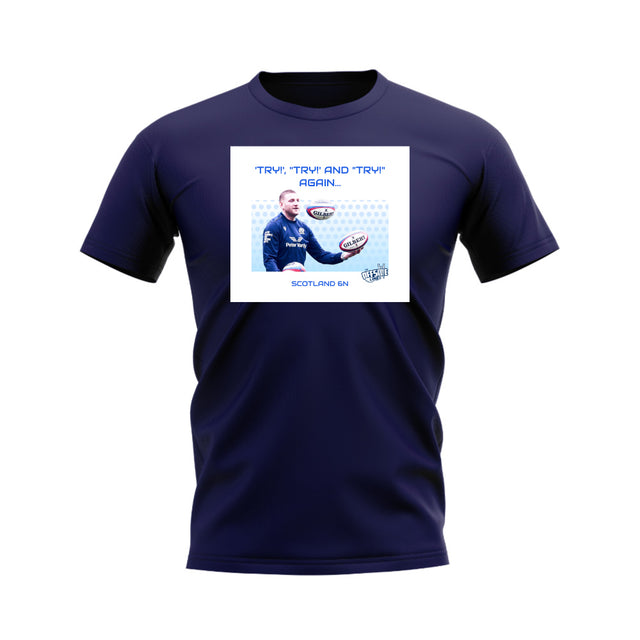 Try, Try and Try Again Finn Russell Scotland T-Shirt (Navy)_0