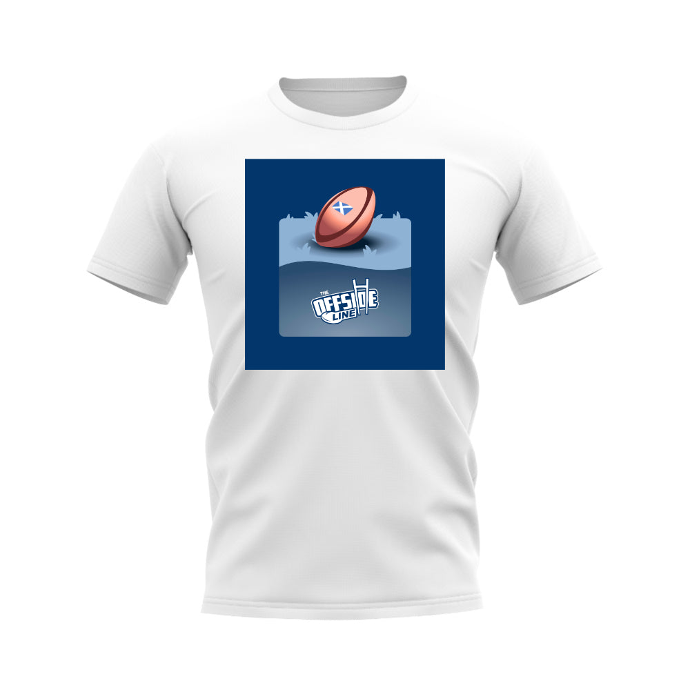 The Offside Line Scotland Rugby Pitch T-Shirt (White)_0