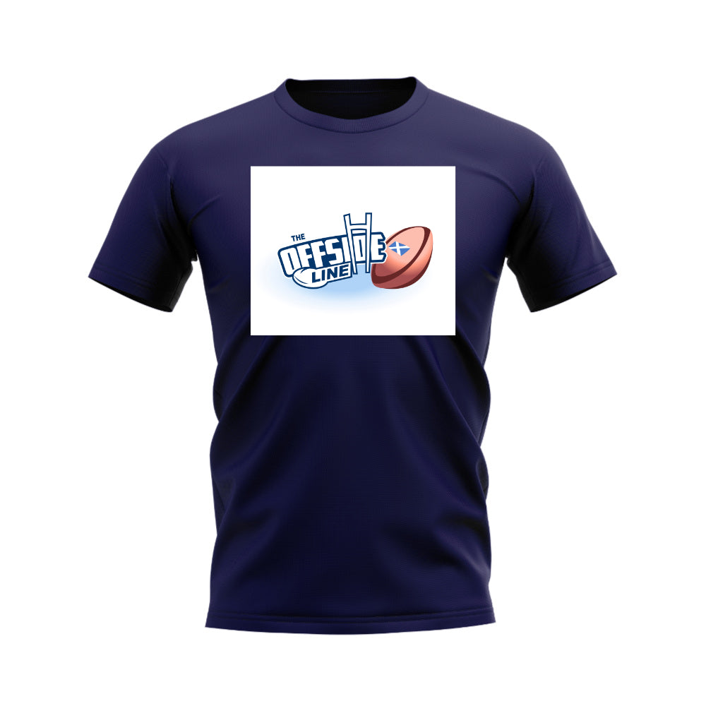The Offside Line Rugby Ball Logo T-Shirt (Navy)_0