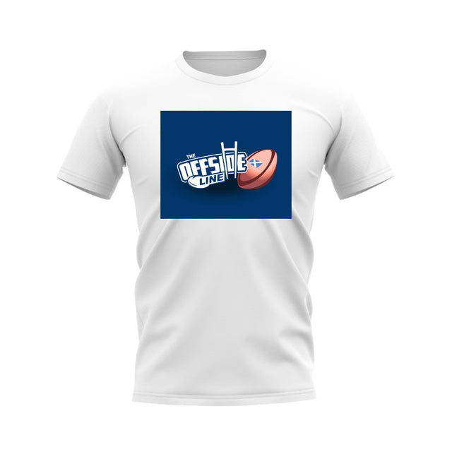 The Offside Line Rugby Ball Logo T-Shirt (White)_0