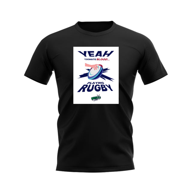 I Donate Blood Rugby T-Shirt (Black/White)_0