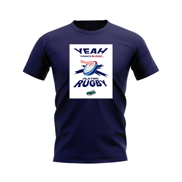 I Donate Blood Rugby T-Shirt (Navy/White)_0