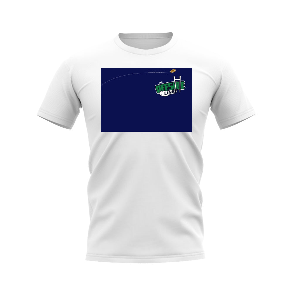 Rugby Ball Offside Line T-Shirt (White/Navy)_0