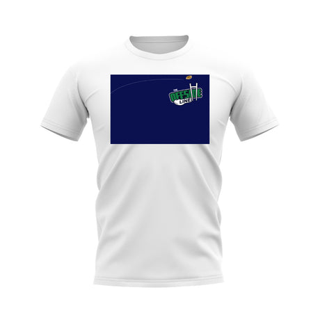 Rugby Ball Offside Line T-Shirt (White/Navy)_0