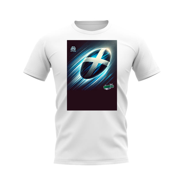 Scotland Rugby Ball  T-shirt (White)_0