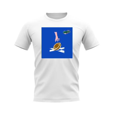 Scotland Rugby Ball Try T-shirt (White/Blue)_0