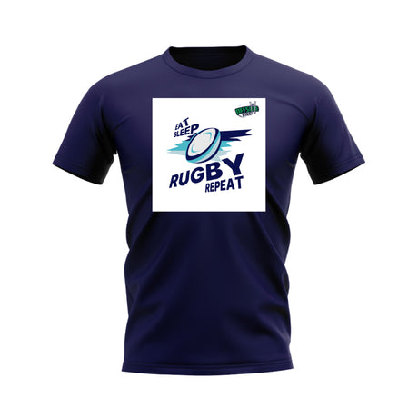 Eat, Sleep, Rugby Repeat T-Shirt - Version 5 (Navy/White)_0