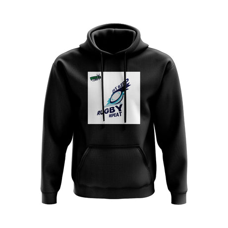 Eat, Sleep, Rugby Repeat Hoody - Version 3 (Black/White)_0
