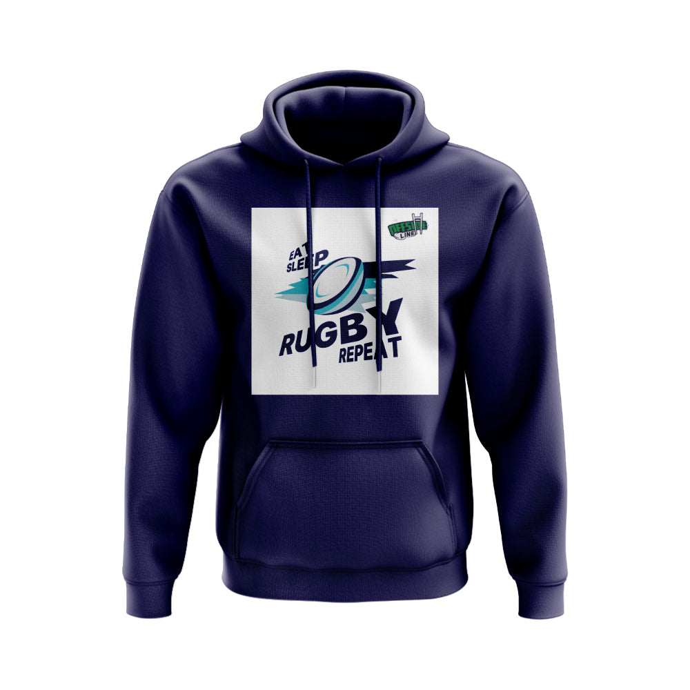 Eat, Sleep, Rugby Repeat Hoody - Version 5 (Navy/White)_0