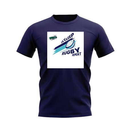Eat, Sleep, Rugby Repeat T-Shirt - Version 7 (Navy/White)_0