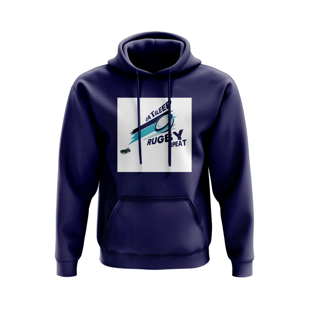 Eat, Sleep, Rugby Repeat Hoody - Version 6 (Navy/White)_0
