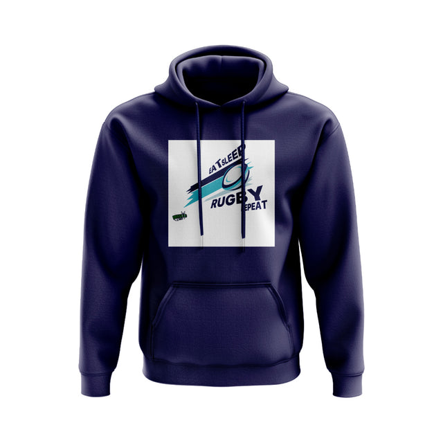 Eat, Sleep, Rugby Repeat Hoody - Version 6 (Navy/White)_0