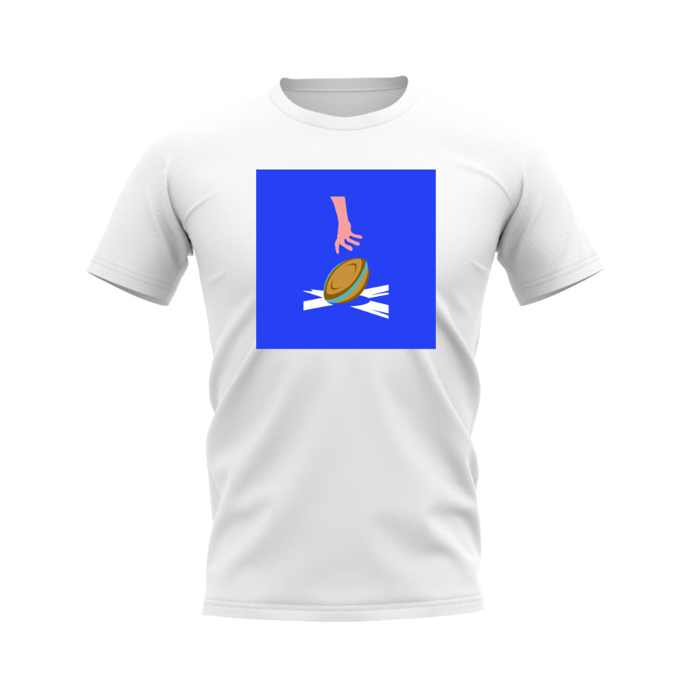 Scotland Rugby Try T-Shirt - Version 1 (White/Blue)_0