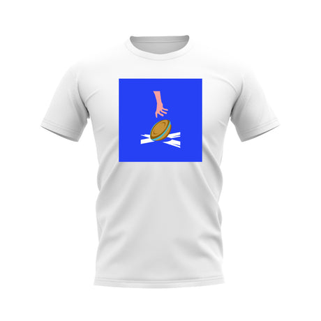 Scotland Rugby Try T-Shirt - Version 1 (White/Blue)_0