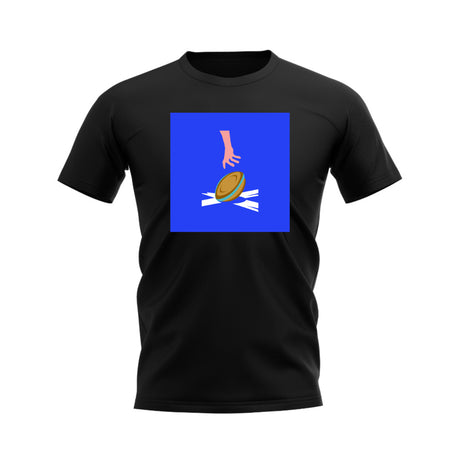 Scotland Rugby Try T-Shirt - Version 1 (Black/Blue)_0