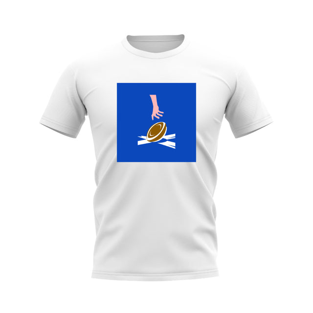 Scotland Rugby Try T-Shirt - Version 2 (White/Blue)_0