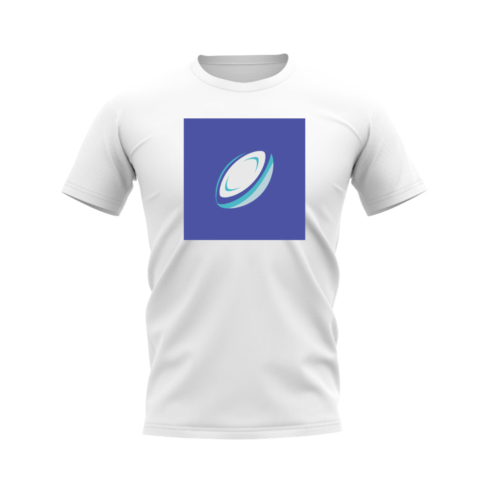 Rugby Ball T-Shirt (White/Blue)_0
