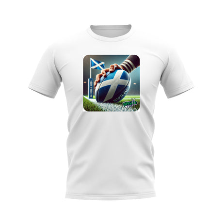 Scotland Rugby Try T-Shirt - Version 3 (White)_0