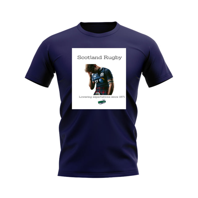 Scotland Expectations Rugby T-Shirt - Version 2 (Navy/White)_0