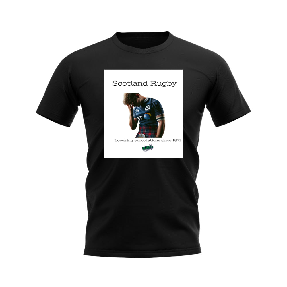 Scotland Expectations Rugby T-Shirt - Version 2 (Black/White)_0