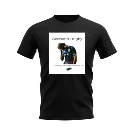 Scotland Expectations Rugby T-Shirt - Version 2 (Black/White)_0