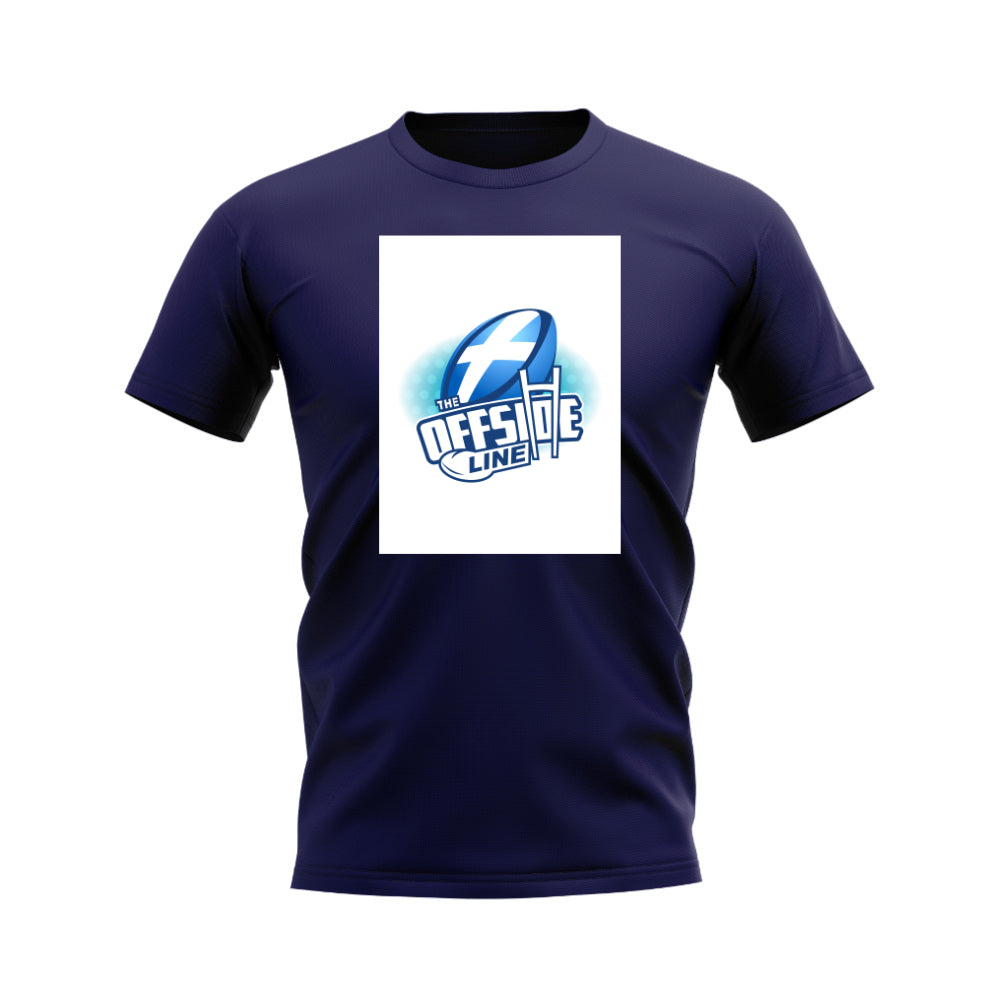 Scotland Offside Line Logo Rugby T-Shirt - Version 1 (Navy/White)_0