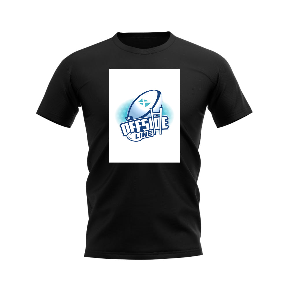 Scotland Offside Line Logo Rugby T-Shirt - Version 2 (Black/White)_0