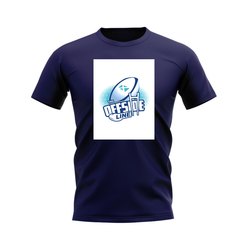 Scotland Offside Line Logo Rugby T-Shirt - Version 2 (Navy/White)_0