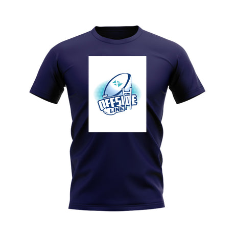 Scotland Offside Line Logo Rugby T-Shirt - Version 2 (Navy/White)_0