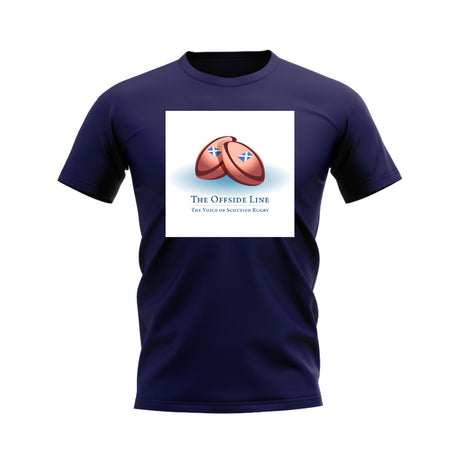 Scotland Offside Line Logo Rugby T-Shirt - Version 4 (Navy/White)_0