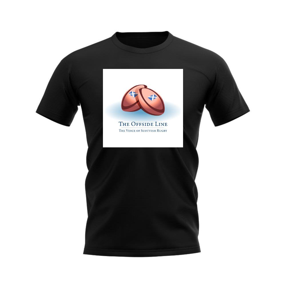 Scotland Offside Line Logo Rugby T-Shirt - Version 4 (Black/White)_0