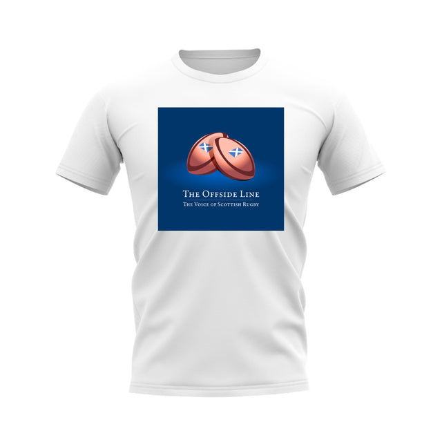 Scotland Offside Line Logo Rugby T-Shirt - Version 5 (White/Blue)_0