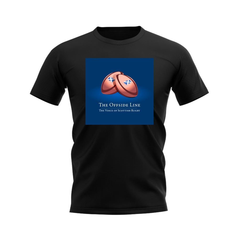 Scotland Offside Line Logo Rugby T-Shirt - Version 5 (Black/Blue)_0