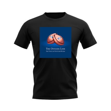 Scotland Offside Line Logo Rugby T-Shirt - Version 5 (Black/Blue)_0