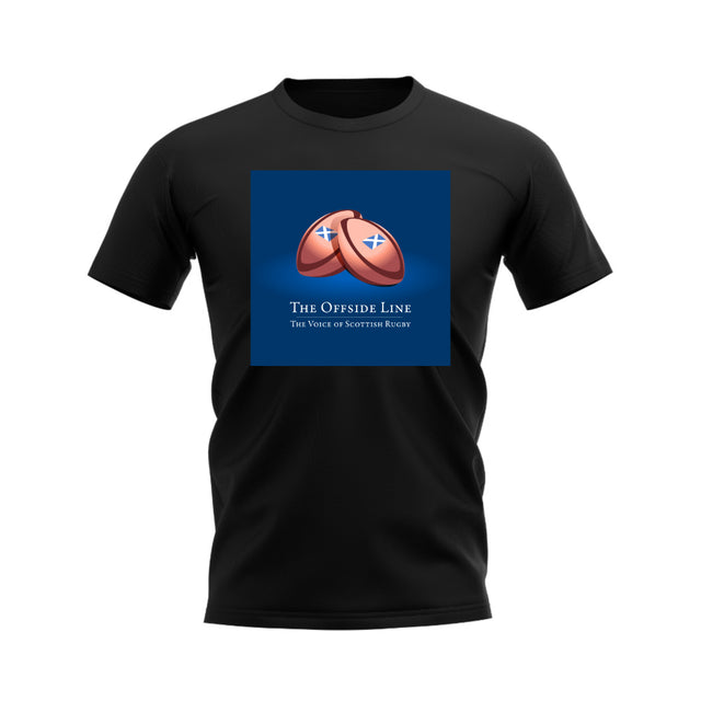 Scotland Offside Line Logo Rugby T-Shirt - Version 5 (Black/Blue)_0