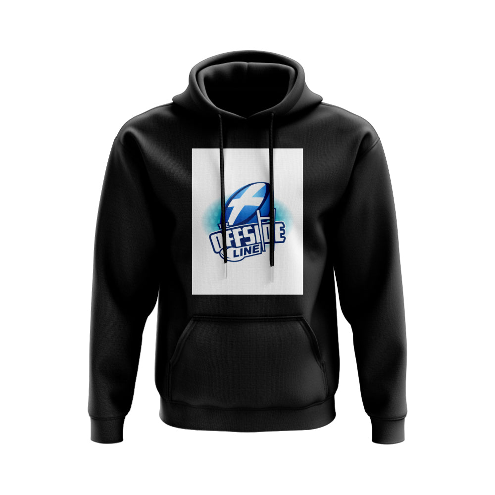 Scotland Offside Line Logo Rugby Hoody - Version 1 (Black/White)_0