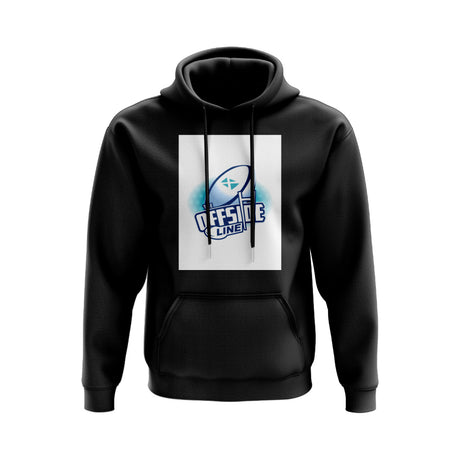 Scotland Offside Line Logo Rugby Hoody - Version 2 (Black/White)_0