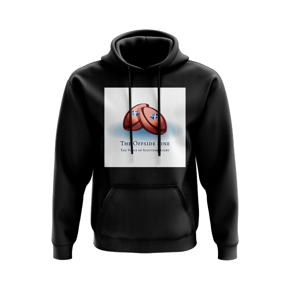 Scotland Offside Line Logo Rugby Hoody - Version 4 (Black/White)_0