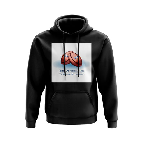 Scotland Offside Line Logo Rugby Hoody - Version 4 (Black/White)_0