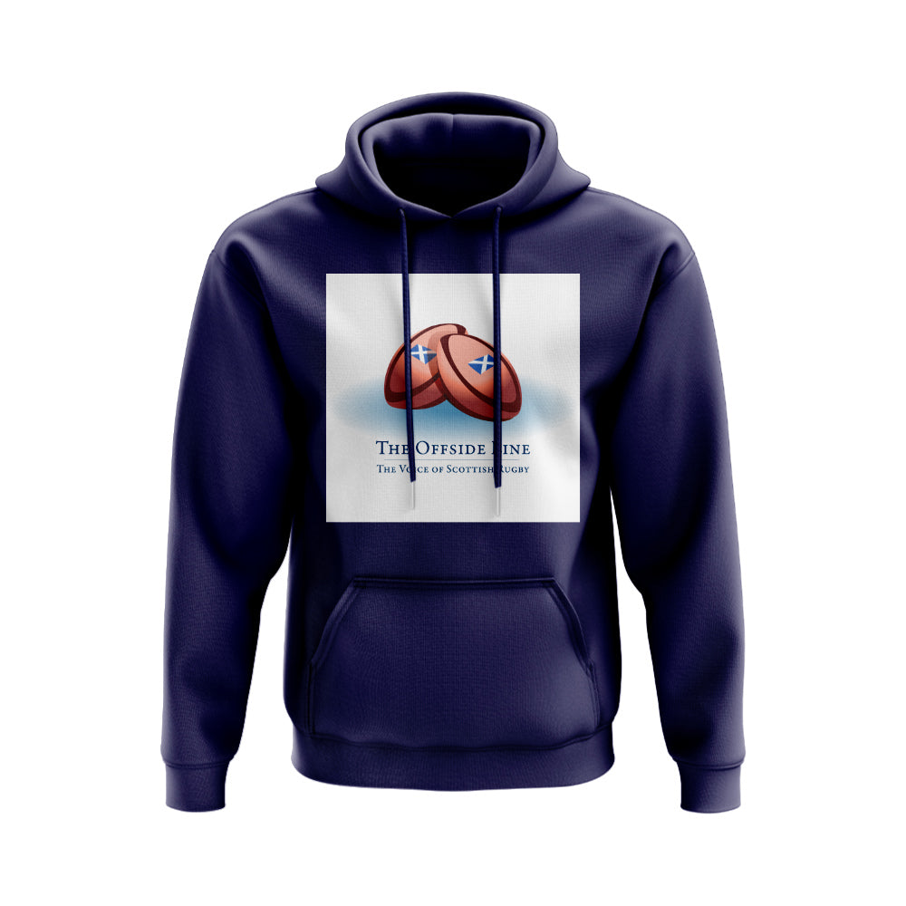 Scotland Offside Line Logo Rugby Hoody - Version 4 (Navy/White)_0