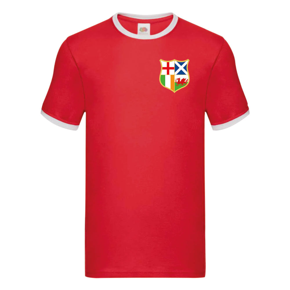 British and Irish Lions Ringer T-Shirt (Red)_0