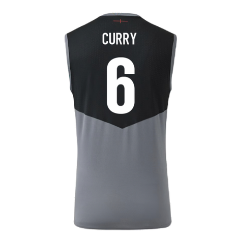 2024-2025 England Rugby Sleeveless Jersey O2 (Grey) (Curry 6)_2