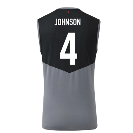2024-2025 England Rugby Sleeveless Jersey O2 (Grey) (Johnson 4)_2