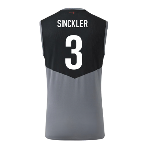 2024-2025 England Rugby Sleeveless Jersey O2 (Grey) (Sinckler 3)_2