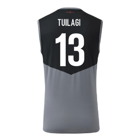 2024-2025 England Rugby Sleeveless Jersey O2 (Grey) (Tuilagi 13)_2